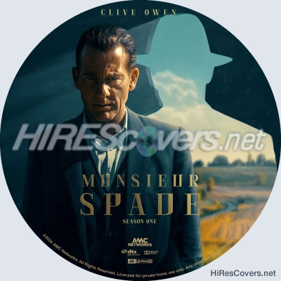 Monsieur Spade (2024) Season One Custom UHD 4K Blu-ray Disc Label
