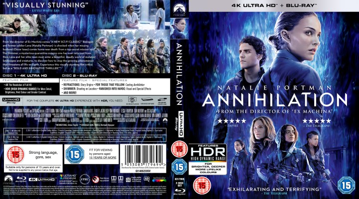 Annihilation  Retail UHD 4K Blu-ray Cover

