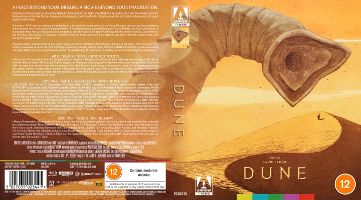 Dune (1984) Retail UHD 4K Blu-ray Cover
