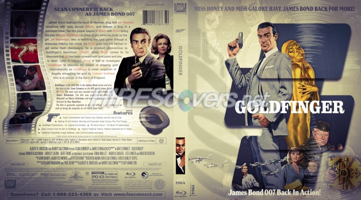 James Bond - Goldfinger (1964) DVD Cover, DVD Label, Blu-Ray Cover, Blu-Ray Label