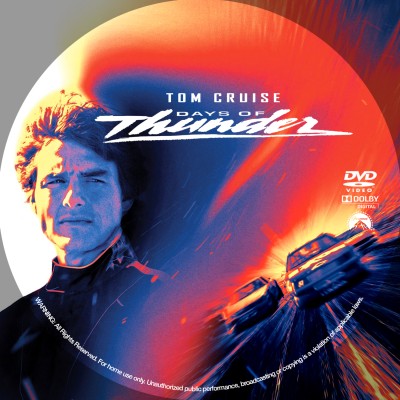 Days of Thunder (1990) Custom DVD Disc Label
