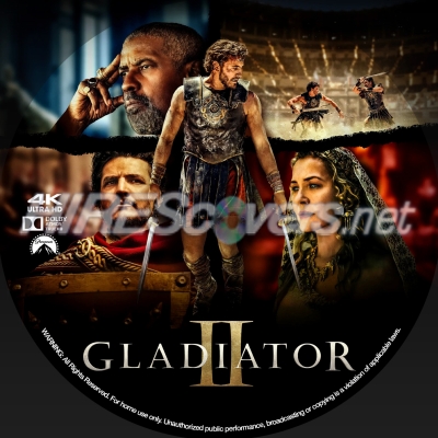Gladiator II (2024) Custom UHD 4K Blu-ray Disc Label
