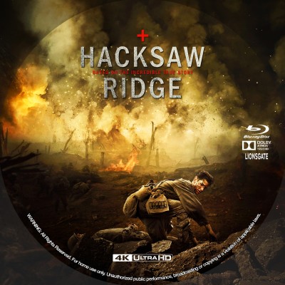 Click to view full size image
==============
Hacksaw Ridge (2016) Custom UHD 4K Blu-ray Disc Label
Hacksaw Ridge (2016) Custom UHD 4K Blu-ray Disc Label