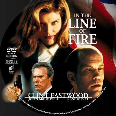 In The Line of Fire (1993) Custom DVD Disc Label
