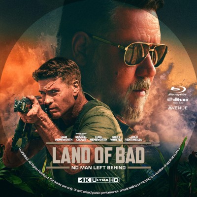 Land of Bad (2024) Custom UHD 4K Blu-ray Disc Label
