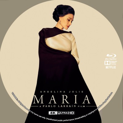 Maria (2024) Custom UHD 4K Blu-ray Disc Label
