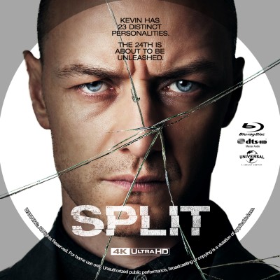 Click to view full size image
==============
Split (2016) Custom UHD 4K Blu-ray Disc Label
Split (2016) Custom UHD 4K Blu-ray Disc Label