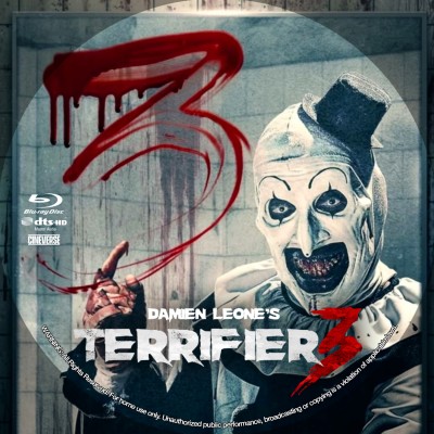 Click to view full size image
==============
Terrifier 3 (2024) Custom Blu-ray Disc Label
Terrifier 3 (2024) Custom Blu-ray Disc Label