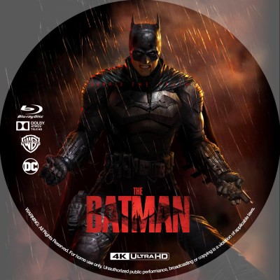  The Batman (2022)  Custom UHD 4K Blu-ray Disc Label
