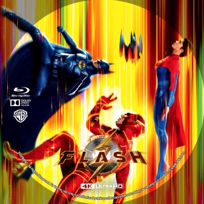 Click to view full size image
==============
The Flash (2023) Custom UHD 4K Blu-ray Disc Label
The Flash (2023) Custom UHD 4K Blu-ray Disc Label