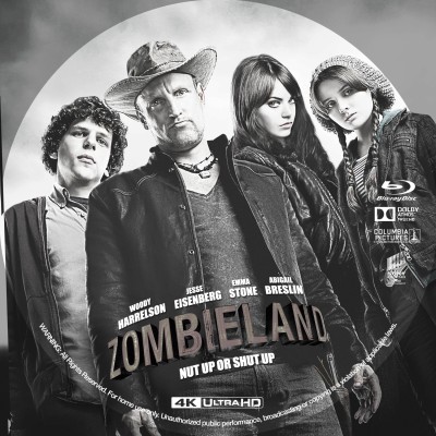 Click to view full size image
==============
Zombieland (2009) Custom UHD 4K Blu-ray Disc Label
Zombieland (2009) Custom UHD 4K Blu-ray Disc Label
