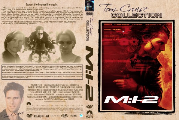 Click to view full size image
==============
Mission: Impossible 2 Retail DVD Cover
Mission: Impossible 2 Retail DVD Cover