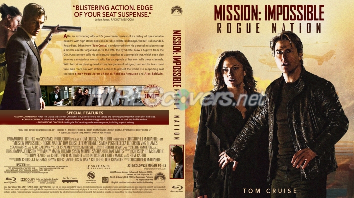 Mission Impossible Rogue Nation (2015) DVD Cover, DVD Label, Blu-Ray Cover, Blu-Ray Label