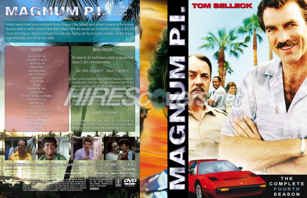 Click to view full size image
==============
Magnum P.I. - Season 4 (Spanning Spine) Custom DVD Cover
Spanning Spine cover for the fourth season of Magnum P.I. - using hi-res retail front cover, with episode listing, screenshots and bonus features on the back.
Keywords: magnum Magnum P.I. - Season 4 (Spanning Spine) Custom DVD Cover
Spanning Spine cover for the fourth season of Magnum P.I. - using hi-res retail front cover, with episode listing, screenshots and bonus features on the back.
Keywords: magnum