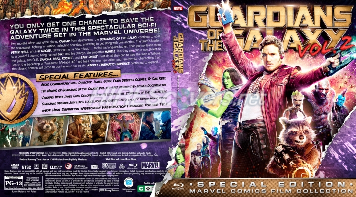 Click to view full size image
==============
Guardians of the Galaxy: Vol. 2 (2017) Custom Blu-ray Cover
Blu-ray Cover for "Guardians of the Galaxy: Vol. 2" (2017). Part of the "Marvel Comics Film Collection" of custom covers and labels.
If you use this, please take the time to rate and comment. Please do not upload my covers to any other sites.
Guardians of the Galaxy: Vol. 2 (2017) Custom Blu-ray Cover
Blu-ray Cover for "Guardians of the Galaxy: Vol. 2" (2017). Part of the "Marvel Comics Film Collection" of custom covers and labels.
If you use this, please take the time to rate and comment. Please do not upload my covers to any other sites.