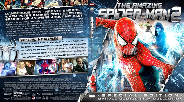 Click to view full size image
==============
The Amazing Spider-Man 2 (2014) Custom UHD 4K Blu-ray Cover
4K Ultra HD Cover for "The Amazing Spider-Man 2" (2014). Part of the "Marvel Comics Film Collection" of custom covers and labels.
If you use this, please take the time to rate and comment. Please do not upload my covers to any other sites.
The Amazing Spider-Man 2 (2014) Custom UHD 4K Blu-ray Cover
4K Ultra HD Cover for "The Amazing Spider-Man 2" (2014). Part of the "Marvel Comics Film Collection" of custom covers and labels.
If you use this, please take the time to rate and comment. Please do not upload my covers to any other sites.