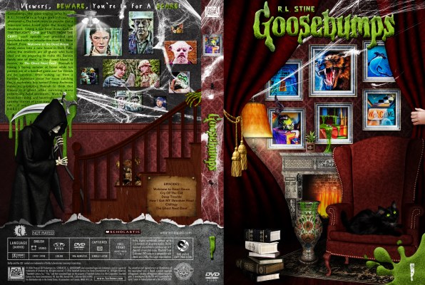 Click to view full size image
==============
Goosebumps Volume 1 Custom DVD Cover
Goosebumps Spacesaver
Includes:
Welcome to Dead House
Cry Of The Cat
Deep Trouble
How I Got MY Shrunken Head
Chillogy
The Ghost Next Door
Keywords: Goosebumps Spacesaver Welcome to Dead House Cry Of The Cat Deep Trouble How I Got MY Shrunken Head Chillogy The Ghost Next Door Volume 1 one First Goosebumps Volume 1 Custom DVD Cover
Goosebumps Spacesaver
Includes:
Welcome to Dead House
Cry Of The Cat
Deep Trouble
How I Got MY Shrunken Head
Chillogy
The Ghost Next Door
Keywords: Goosebumps Spacesaver Welcome to Dead House Cry Of The Cat Deep Trouble How I Got MY Shrunken Head Chillogy The Ghost Next Door Volume 1 one First