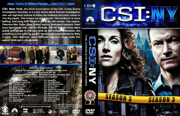 Click to view full size image
==============
CSI: NY - Season 3 Custom DVD Cover
requested by coxyr1, vinny6969, vinny321 and zeno1961
My R1 cover (made to match Seasons 1-2) for this outstanding TV series.
If you download this, please leave a comment - THANKS :)
CSI: NY - Season 3 Custom DVD Cover
requested by coxyr1, vinny6969, vinny321 and zeno1961
My R1 cover (made to match Seasons 1-2) for this outstanding TV series.
If you download this, please leave a comment - THANKS :)