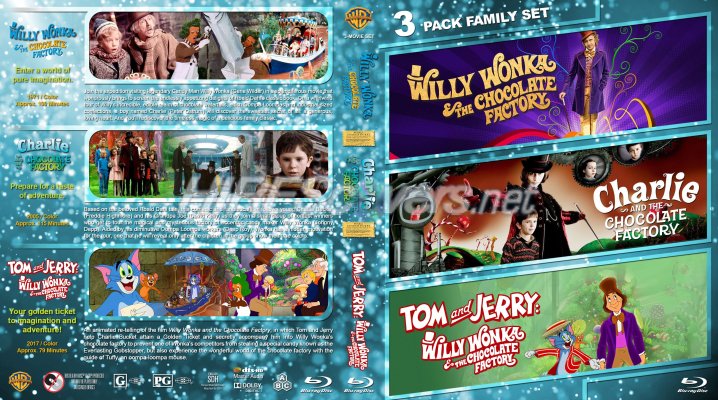 Click to view full size image
==============
Chocolate Factory Triple Feature Custom Blu-ray Cover
requested by MovieOtterJojo
R0 space saver cover for the following movies:
Willy Wonka and the Chocolate Factory
Charlie and the Chocolate Factory
Tom and Jerry: Willy Wonka and the Chocolate Factory
Please have the courtesy to leave a comment if you download this - THANKS :)
Chocolate Factory Triple Feature Custom Blu-ray Cover
requested by MovieOtterJojo
R0 space saver cover for the following movies:
Willy Wonka and the Chocolate Factory
Charlie and the Chocolate Factory
Tom and Jerry: Willy Wonka and the Chocolate Factory
Please have the courtesy to leave a comment if you download this - THANKS :)
