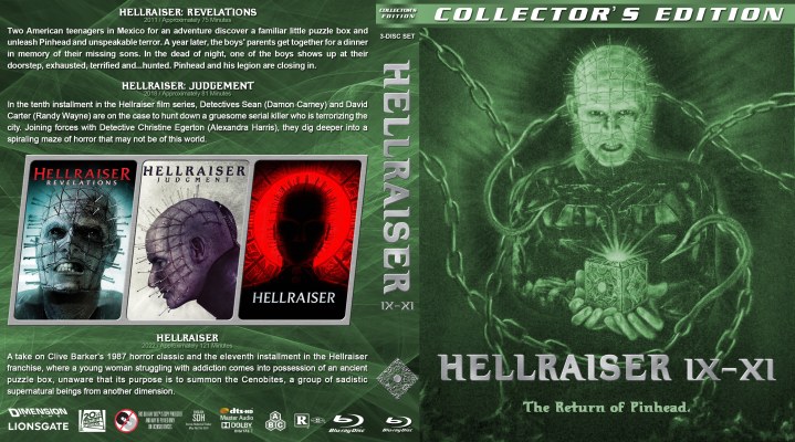 Click to view full size image
==============
Hellraiser 9-11 Custom Blu-ray Cover
Requested by carrots
R0 space saver cover for the following movies:
Hellraiser: Revelations
Hellraiser: Judgement
Hellraiser (2022)
Please have the courtesy to leave a comment if you download this - THANKS :)
Hellraiser 9-11 Custom Blu-ray Cover
Requested by carrots
R0 space saver cover for the following movies:
Hellraiser: Revelations
Hellraiser: Judgement
Hellraiser (2022)
Please have the courtesy to leave a comment if you download this - THANKS :)