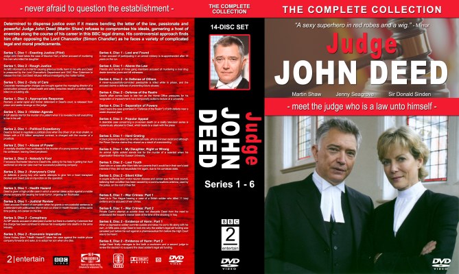 Click to view full size image
==============
Judge John Deed - The Complete Series Custom DVD Cover
fulfilling a request
My R1 spacesaver cover for this outstanding British drama.
Please have the courtesy to leave a comment if you download this - THANKS :)
Judge John Deed - The Complete Series Custom DVD Cover
fulfilling a request
My R1 spacesaver cover for this outstanding British drama.
Please have the courtesy to leave a comment if you download this - THANKS :)