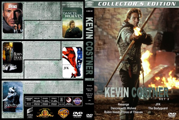 Click to view full size image
==============
Kevin Costner Collection - Set 2 Custom DVD Cover
requested by brucecarr
My R1 spacesaver cover for the following movies:
Revenge
Dances with Wolves
Robin Hood: Prince of Thieves
JFK
The Bodyguard
If you download this, please leave a comment - THANKS :)
Kevin Costner Collection - Set 2 Custom DVD Cover
requested by brucecarr
My R1 spacesaver cover for the following movies:
Revenge
Dances with Wolves
Robin Hood: Prince of Thieves
JFK
The Bodyguard
If you download this, please leave a comment - THANKS :)