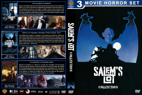 Click to view full size image
==============
Salem Custom DVD Cover
requested by btbilliot
R1 space save cover for the following movies;
Salem’s Lot (1979)
A Return to Salem’s Lot
Salem’s Lot (2004)
Please have the courtesy to leave a comment if you download this - THANKS :)
Salem Custom DVD Cover
requested by btbilliot
R1 space save cover for the following movies;
Salem’s Lot (1979)
A Return to Salem’s Lot
Salem’s Lot (2004)
Please have the courtesy to leave a comment if you download this - THANKS :)