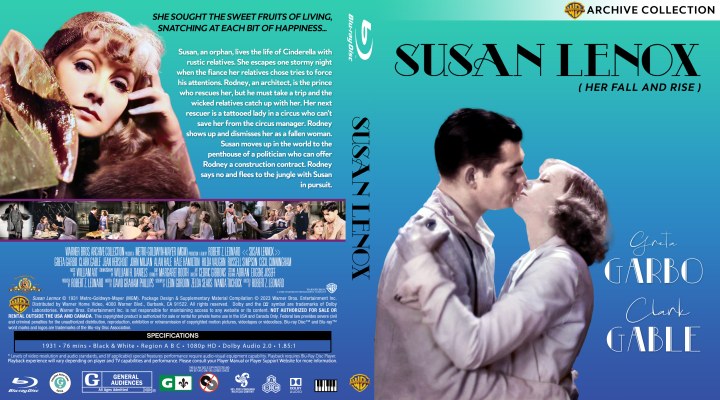 Susan Lenox (1931) Custom Blu-ray Cover

