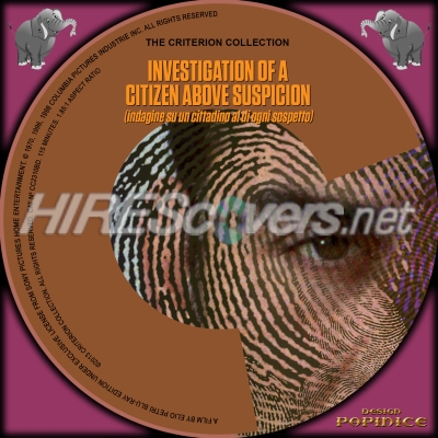 Investigation of a citizen above suspicion Custom Blu-ray Disc Label
