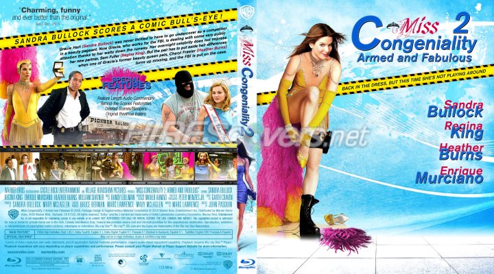 Miss Congeniality 2: Armed And Fabulous (2005) Custom Blu-ray Cover
