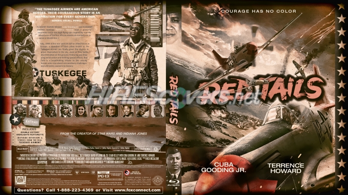 Red Tails (2012) DVD Cover, DVD Label, Blu-Ray Cover, Blu-Ray Label
